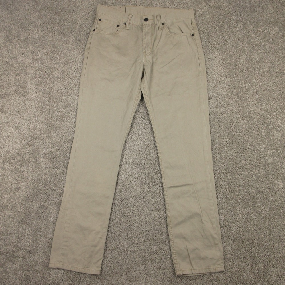 Levis Pants Mens 32x32 Beige Khaki 511 Slim Straight All Cotton 5 Pocket Chino
